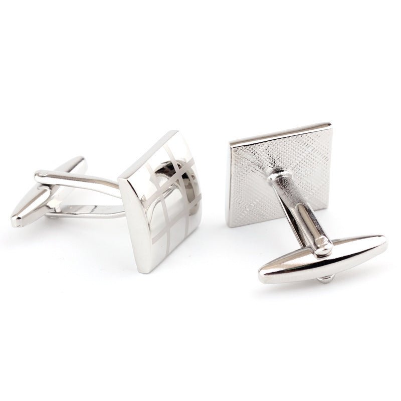 Square Plaid French Shirt Men’s Cufflinks - Elysian Bijoux