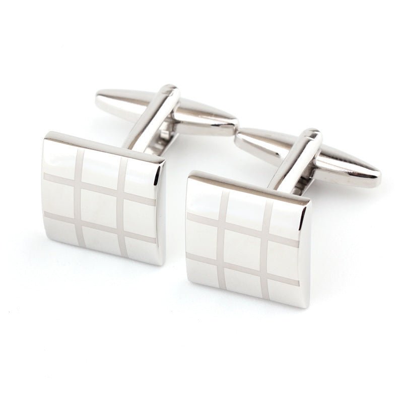 Square Plaid French Shirt Men’s Cufflinks - Elysian Bijoux