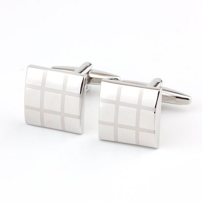 Square Plaid French Shirt Men’s Cufflinks - Elysian Bijoux