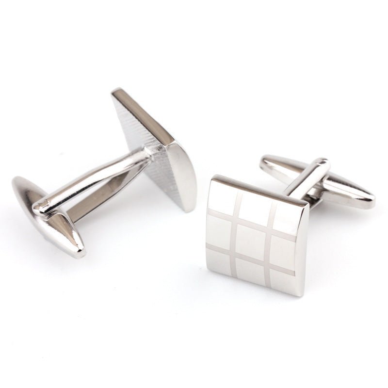 Square Plaid French Shirt Men’s Cufflinks - Elysian Bijoux