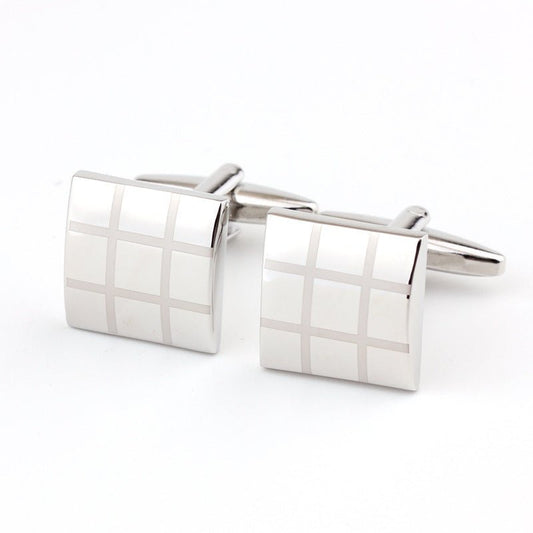 Square Plaid French Shirt Men’s Cufflinks - Elysian Bijoux