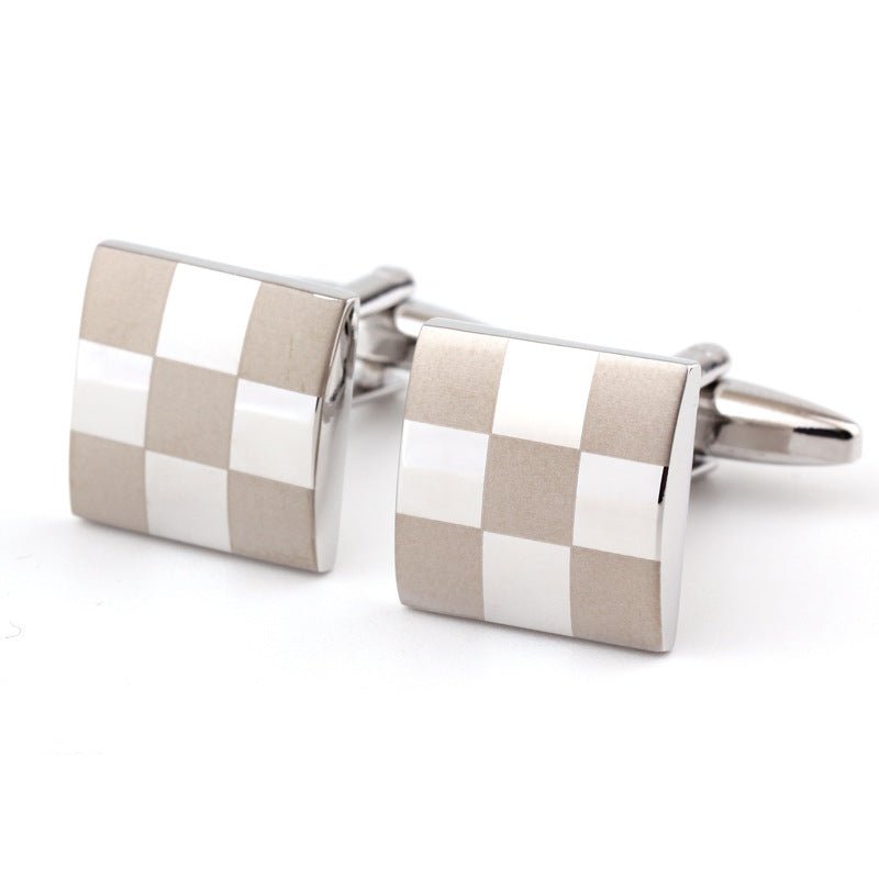 Square Plaid French Shirt Men’s Cufflinks - Elysian Bijoux