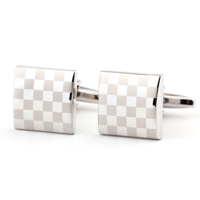 Square Plaid French Shirt Men’s Cufflinks - Elysian Bijoux