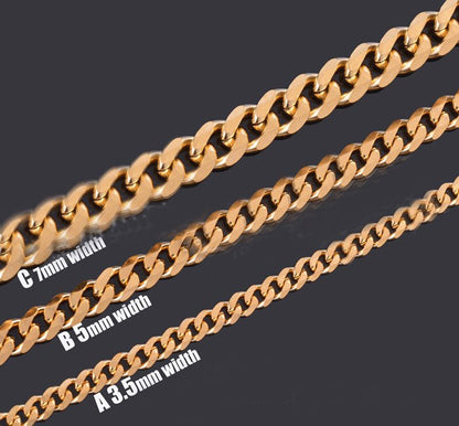 Stainless Steel Six - Sided Grinding Keel Chain - Elysian Bijoux