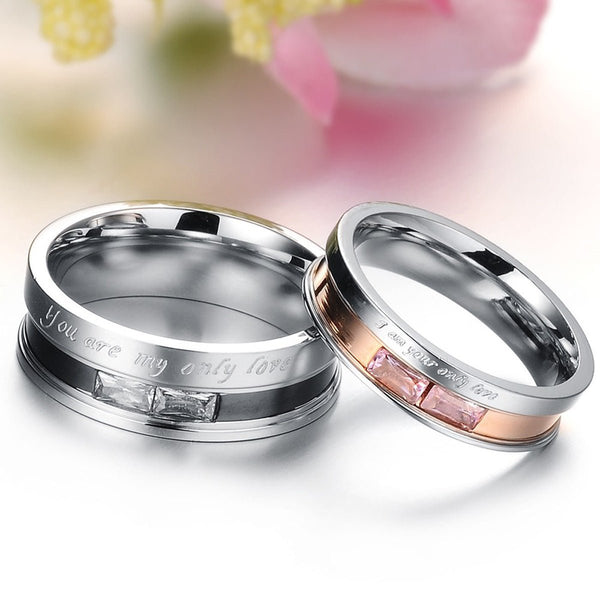 TitanSteel Twin Diamond Bands - Elysian Bijoux