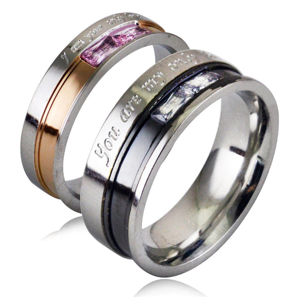 TitanSteel Twin Diamond Bands - Elysian Bijoux