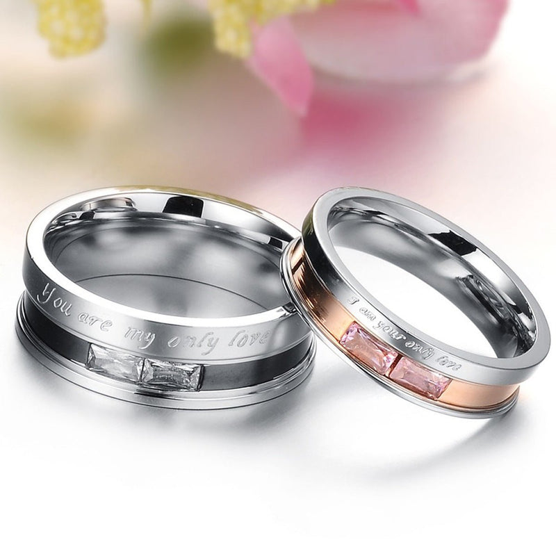 TitanSteel Twin Diamond Bands - Elysian Bijoux