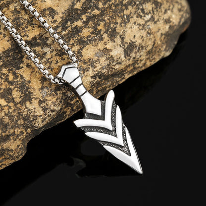 Triangle Spear Stainless Steel Necklace for Men - Elysian Bijoux