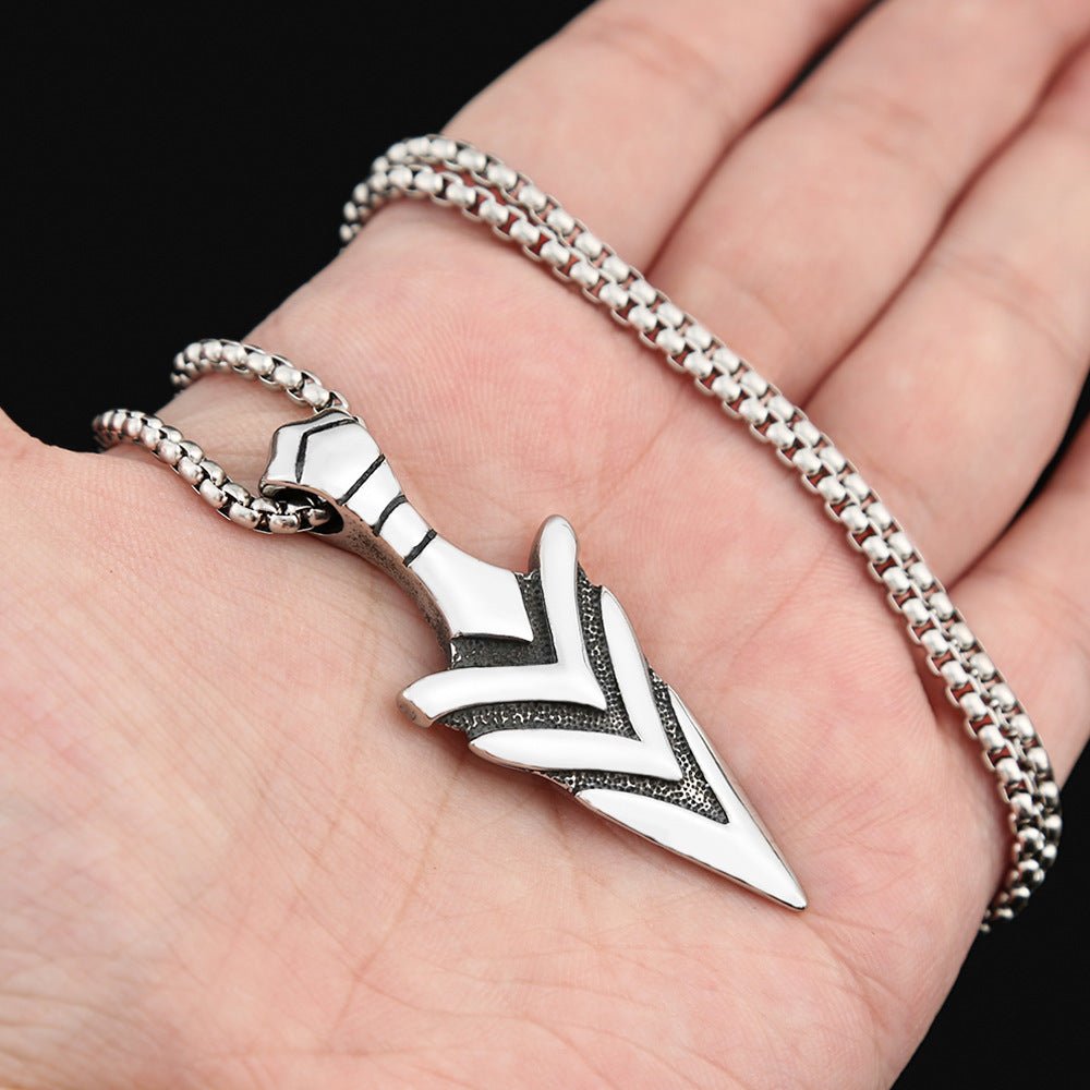 Triangle Spear Stainless Steel Necklace for Men - Elysian Bijoux
