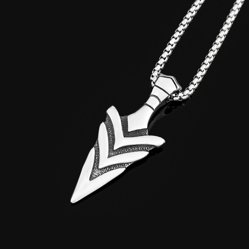 Triangle Spear Stainless Steel Necklace for Men - Elysian Bijoux