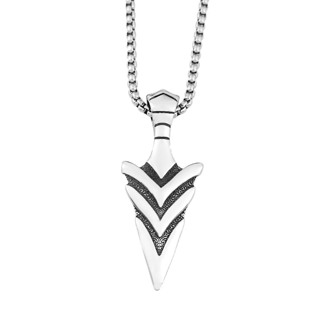 Triangle Spear Stainless Steel Necklace for Men - Elysian Bijoux