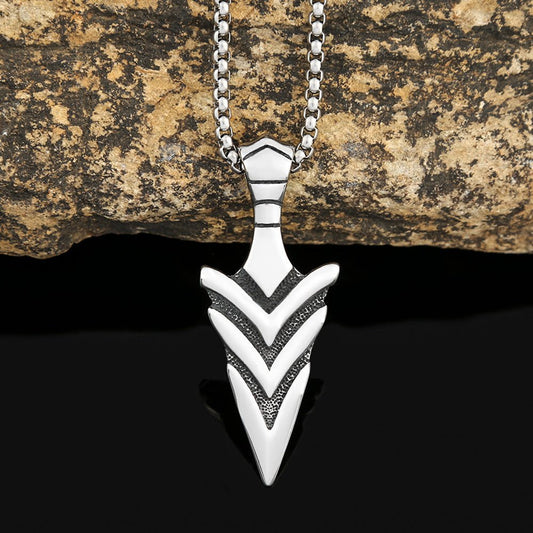 Triangle Spear Stainless Steel Necklace for Men - Elysian Bijoux