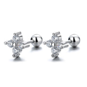 Twila Clover 925 Sterling Silver Twist Stud Earrings - Elysian Bijoux