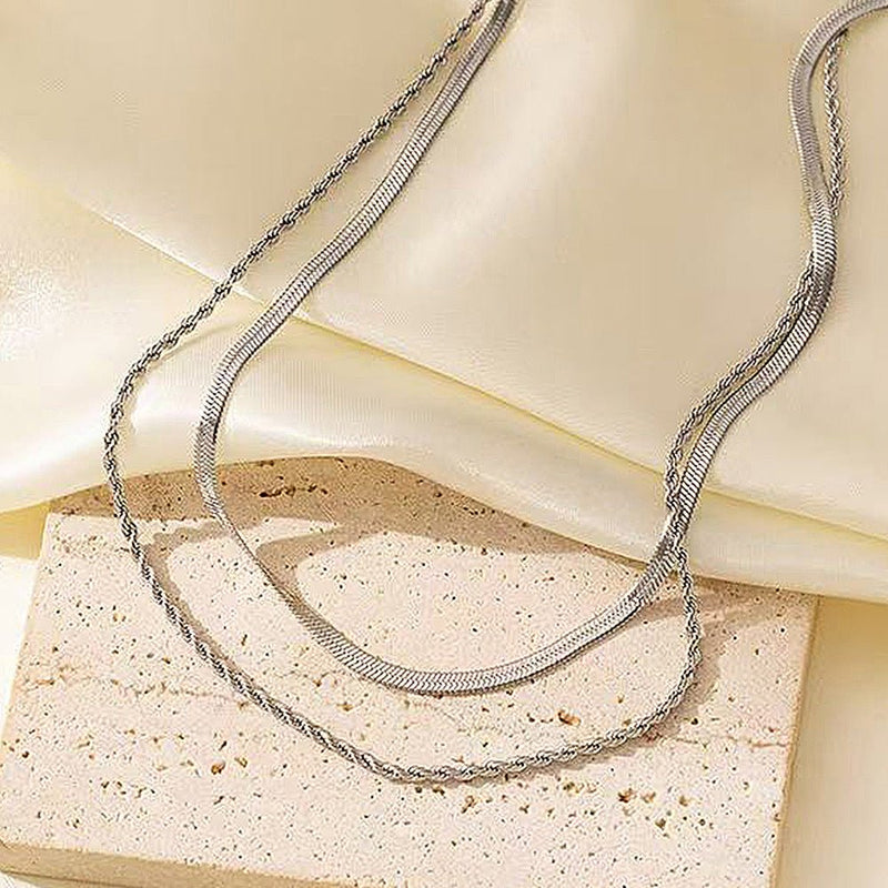 Twist Luxe Duo Snake Chain - Elysian Bijoux