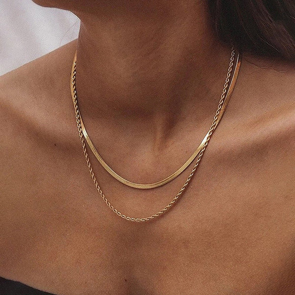 Twist Luxe Duo Snake Chain - Elysian Bijoux