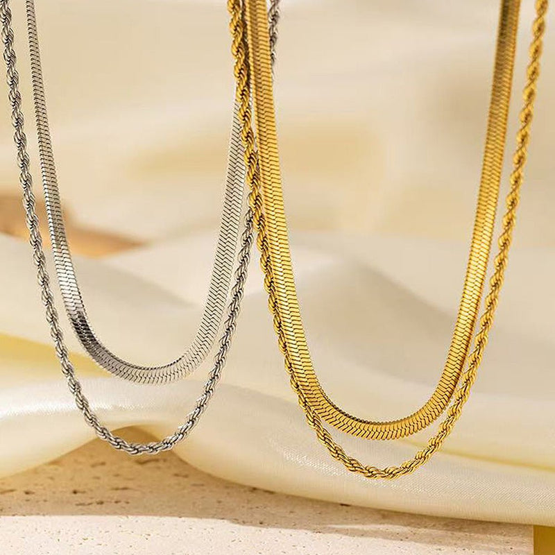 Twist Luxe Duo Snake Chain - Elysian Bijoux