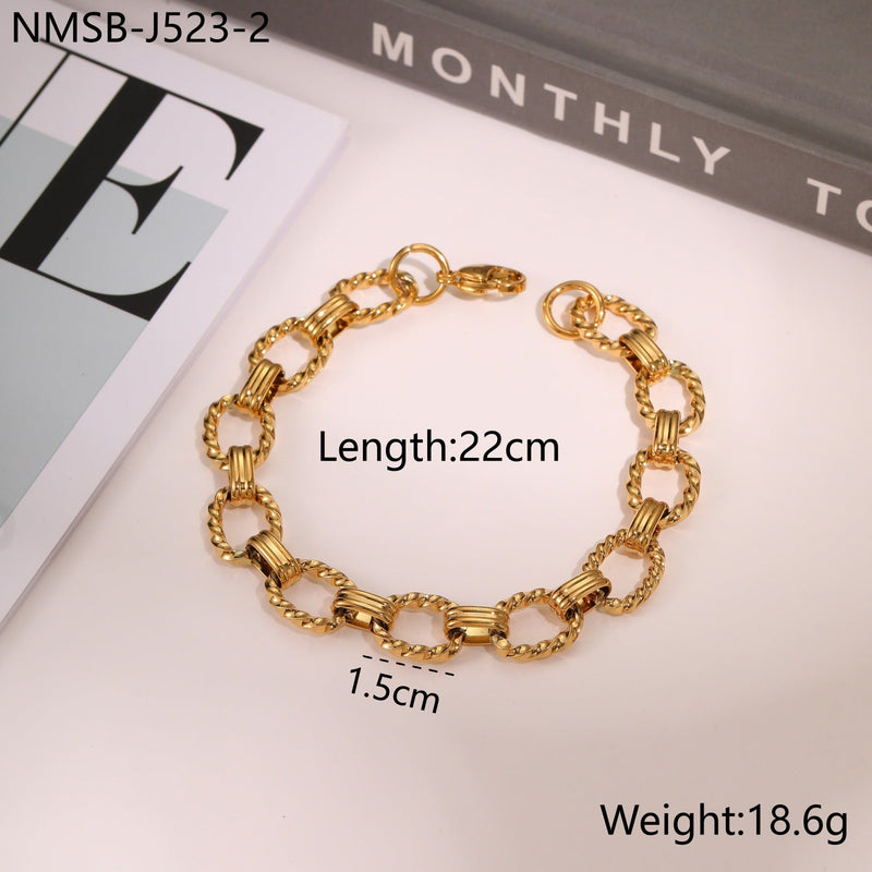 TwistLink 18K Steel Bracelet - Elysian Bijoux