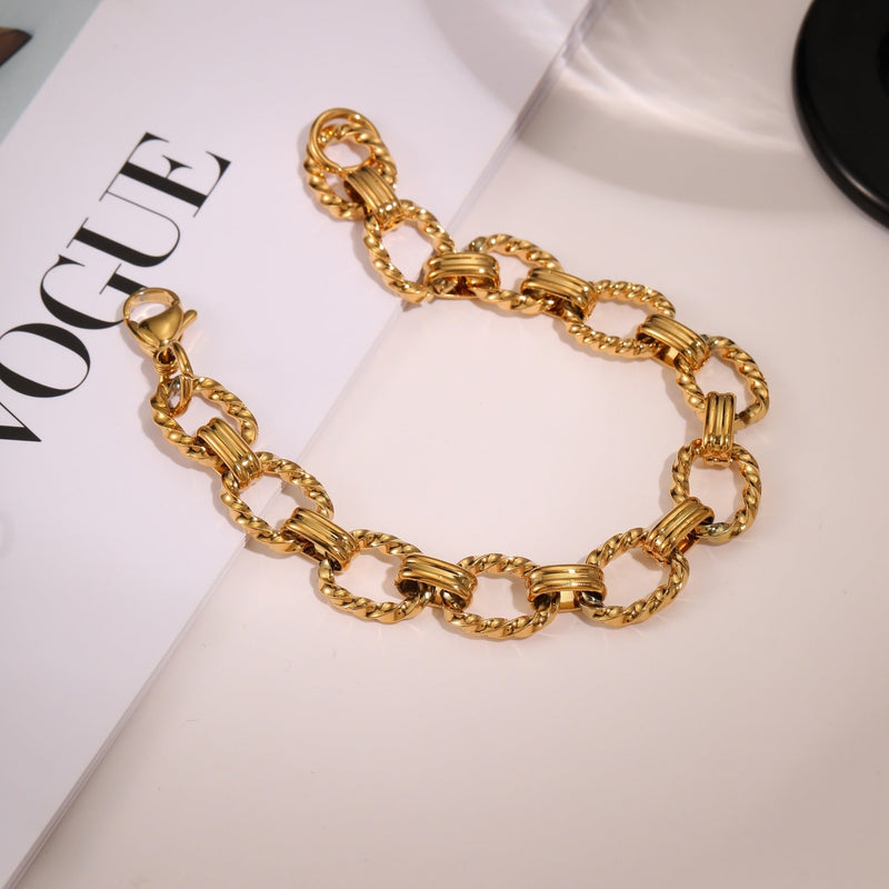 TwistLink 18K Steel Bracelet - Elysian Bijoux