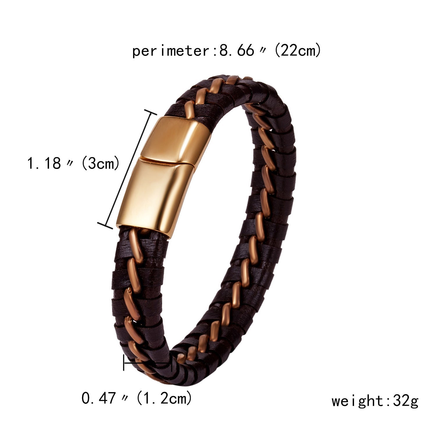 Woven Leather Bracelets for Men – Geometric Alloy Detailing - Elysian Bijoux