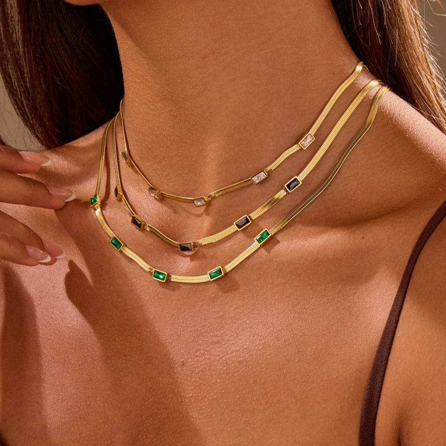 Zirca GeoSquare Pendant - Elysian Bijoux
